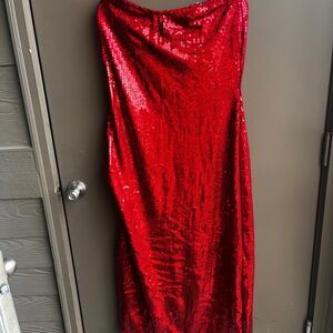 Elegant Red Sequin Dress